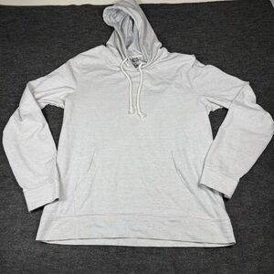American‎ Rag Mens Large White Gray Micro Stripe Lightweight Pullover Hoodie L